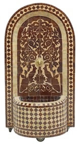 MOROCCAN CERAMIC TILE MOSAIC WALL FOUNTAIN