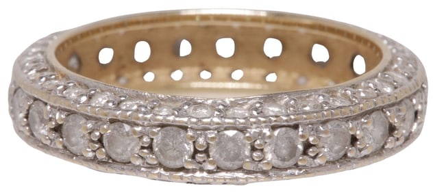 ESTATE TWO-TONE GOLD &  2CTTW DIAMOND ETERNITY BAND