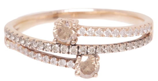 ESTATE 14KT ROSE GOLD & DIAMOND WRAP RING