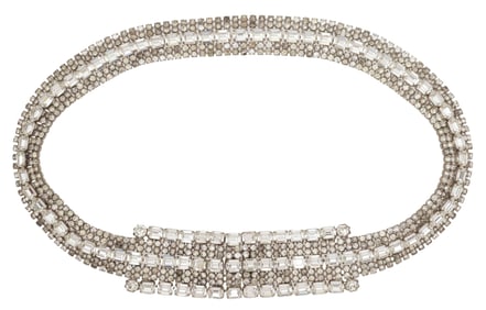 VINTAGE DESIGNER CHRISTIAN DIOR RHINESTONE WIDE BELT