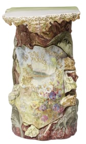 SCARCE VICTORIAN MAJOLICA PLANT STAND WITH SHAKESPEARE POETRY