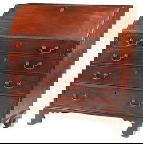 ENGLISH GEORGE III PERIOD MAHOGANY SLANT-FRONT DESK