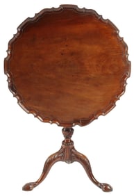 ENGLISH CHIPPENDALE PIE-CRUST TILT-TOP TEA TABLE