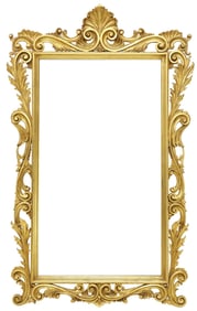 ITALIAN ROCOCO STYLE GILTWOOD MIRROR FRAME, 70"H