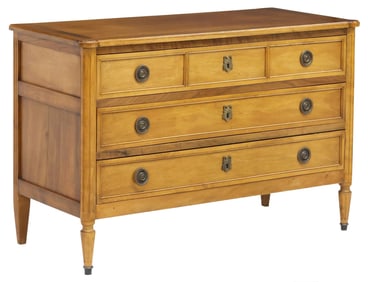 FRENCH LOUIS XVI STYLE 3-DRAWER WALNUT COMMODE