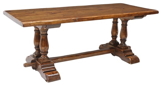 FRENCH MONASTERY OR REFECTORY TRESTLE TABLE, 78.75"L
