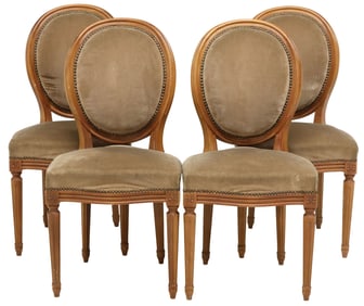 (4) FRENCH LOUIS XVI STYLE DINING CHAIRS