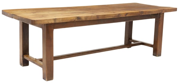 RUSTIC FRENCH PROVINCIAL OAK FARMHOUSE TABLE, 95"L