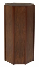 OCTAGONAL WALNUT PEDESTAL / PLANT STAND, 36"H
