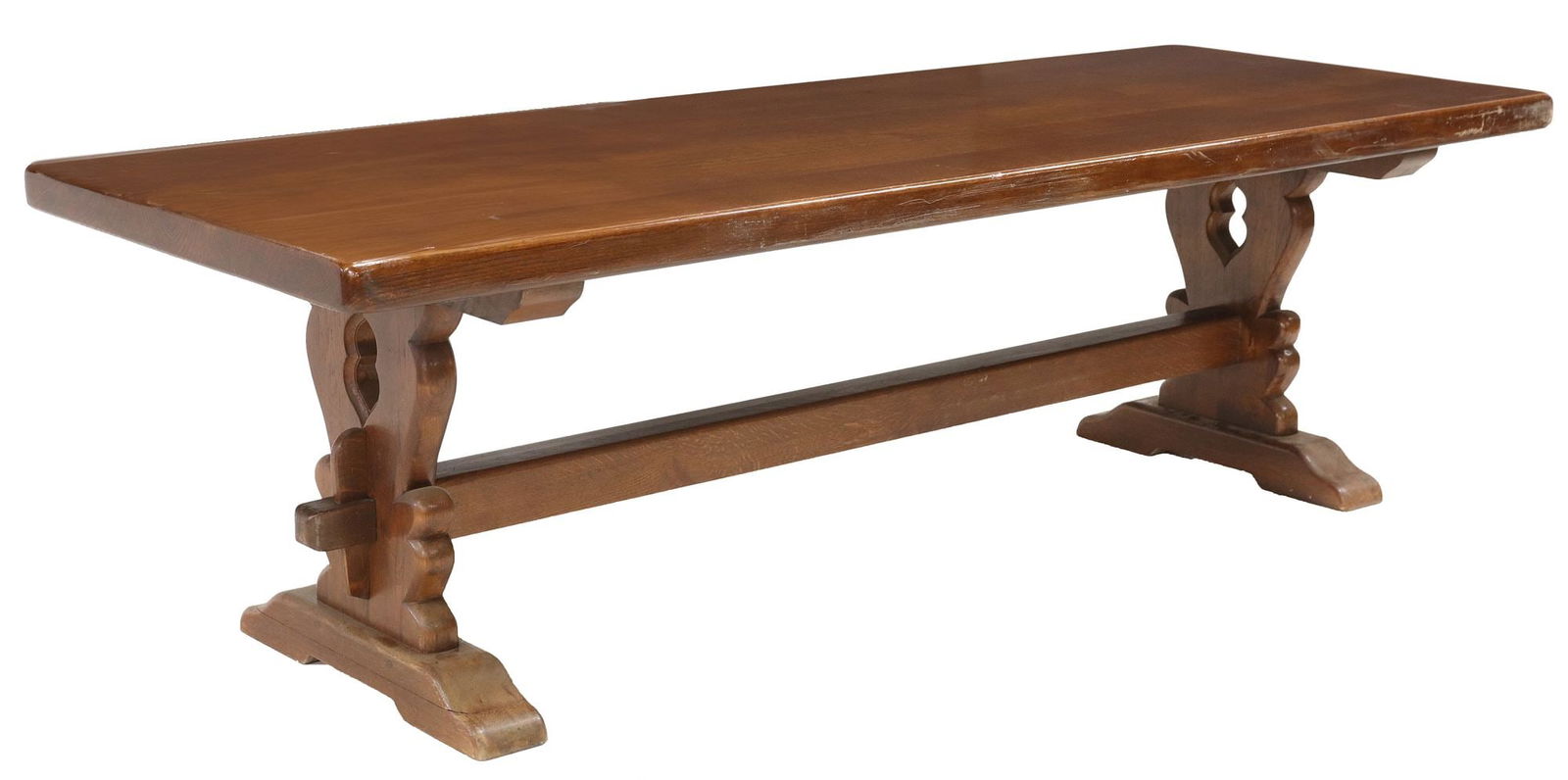 FRENCH OAK MONASTERY OR REFECTORY TABLE, 99"L (1 of 4)