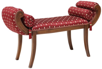 FRENCH EMPIRE STYLE UPHOLSTERED BENCH
