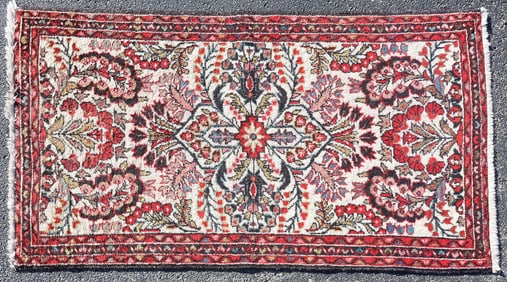 HAND-TIED PERSIAN DARAGEZINE RUG, 4'10" X 2'9"