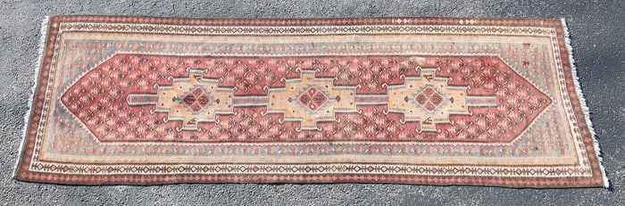 HAND-TIED TURKISH KILIM RUNNER, 9'10.5" X 3'3.5"