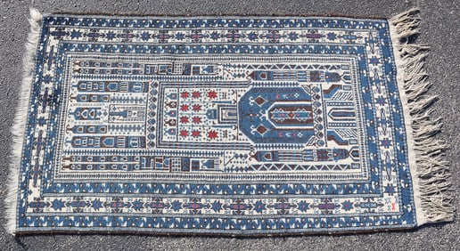 HAND-WOVEN AFGHAN BELOUCHI PRAYER RUG, 4'10" X 3'5.5"