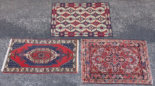 (3) ESTATE HAND-TIED & WOVEN SCATTER RUGS