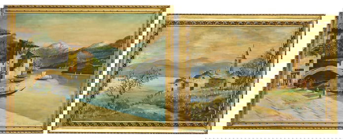 (2) FRAMED ITALIAN SCHOOL LANDSCAPE PAINTINGS