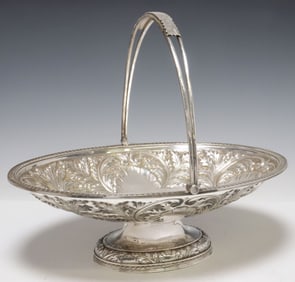 LARGE ENGLISH SHEFFIELD SILVERPLATE CAKE BASKET