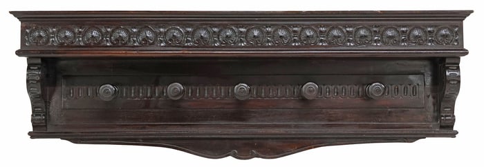 ITALIAN RENAISSANCE REVIVAL WALL-MOUNTED COAT RACK