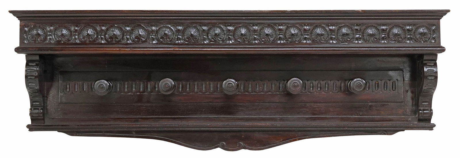 ITALIAN RENAISSANCE REVIVAL WALL-MOUNTED COAT RACK (1 of 3)