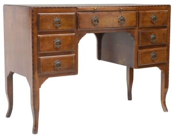 ITALIAN MAHOGANY PARQUETRY WRITING BUREAU DESK