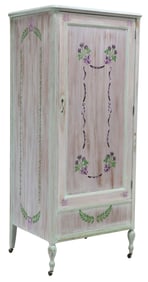 AMERICAN PAINT DECORATED & CEDAR-LINED WARDROBE
