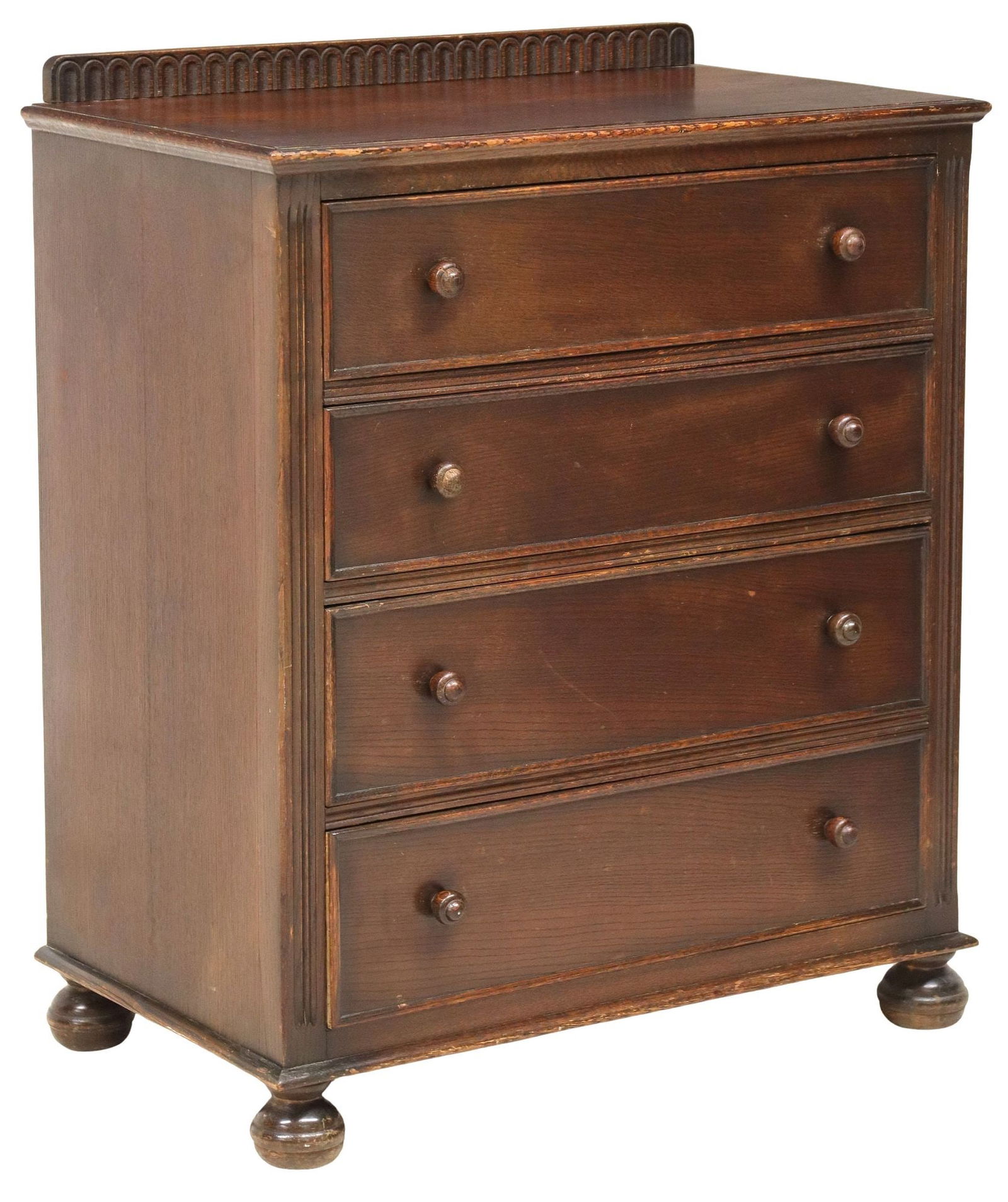 ENGLISH OAK 4-DRAWER CHEST OF DRAWERS (1 of 5)