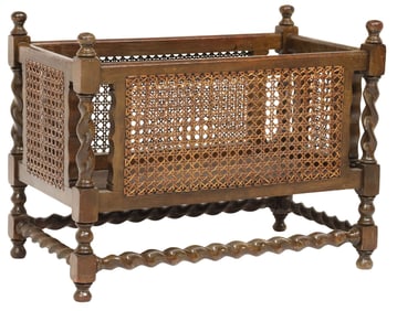 CANE & OAK BARLEY TWIST MAGAZINE RACK