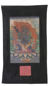 TIBETAN BUDDHIST HAND-PAINTED VAJRAPANI THANGKA