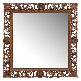 ITALIAN BAROQUE STYLE CARVED WALL MIRROR