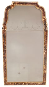 QUEEN ANNE STYLE PAINT DECORATED MIRROR