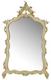 ITALIAN VENETIAN LOUIS XV STYLE PAINT-DECORATED WALL MIRROR