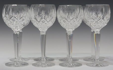 (8) WATERFORD 'LISMORE' CRYSTAL HOCK WINE GLASSES
