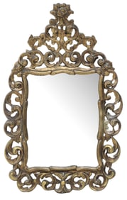 LOUIS XV STYLE GILT PAINTED BEVELED WALL MIRROR