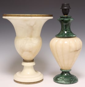 (2) CONTINENTAL ALABASTER STONE TABLE LAMPS
