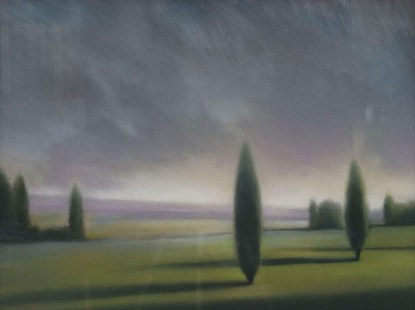 WILL KLEMM (B.1957) PASTEL DRAWING, CYPRESS TREE LANDSCAPE, 24" X 32" (1 of 4)