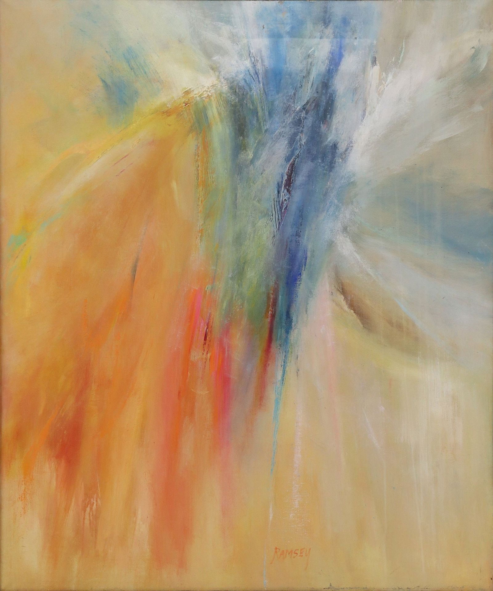 RAMSEY (20TH C.) ACRYLIC ABSTRACT PAINTING, 36" X 30" (1 of 4)