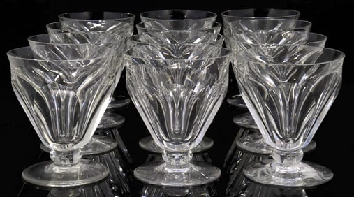 (12) BACCARAT 'TALLYRAND' CUT CRYSTAL WATER GOBLETS