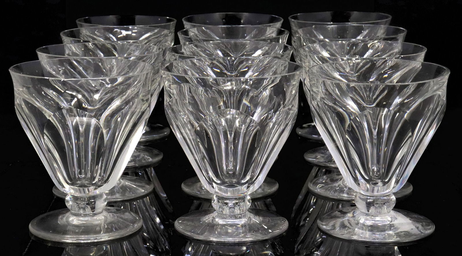 (12) BACCARAT 'TALLYRAND' CUT CRYSTAL WATER GOBLETS (1 of 3)