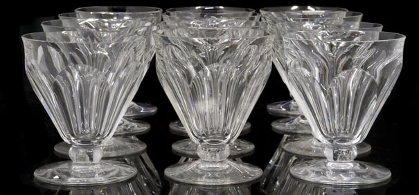(12) BACCARAT 'TALLYRAND' CUT CRYSTAL WATER GOBLETS