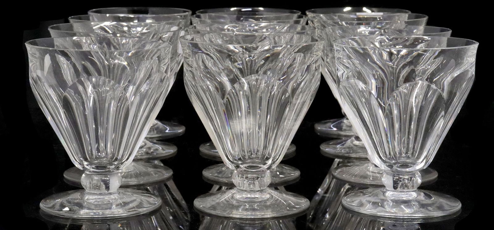 (12) BACCARAT 'TALLYRAND' CUT CRYSTAL WATER GOBLETS (1 of 3)