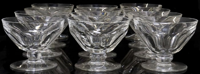 (12) BACCARAT 'TALLYRAND' CUT CRYSTAL FOOTED DESSERT / SHERBET GLASSES