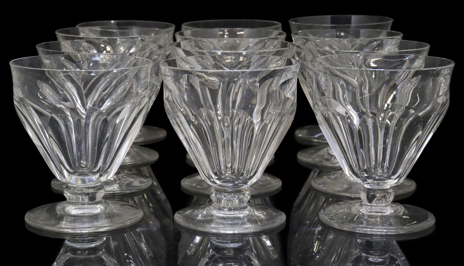 (12) BACCARAT 'TALLYRAND' & 'BRETAGNE' CUT CRYSTAL CORDIAL GLASSES (1 of 3)