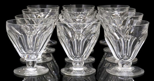 (12) BACCARAT 'TALLYRAND' & 'BRETAGNE' CUT CRYSTAL WHITE WINE GLASSES