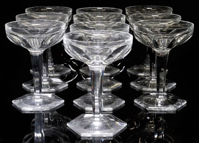 (10) BACCARAT 'MALMAISON' CUT CRYSTAL TALL SHERBET / CHAMPAGNE STEMS