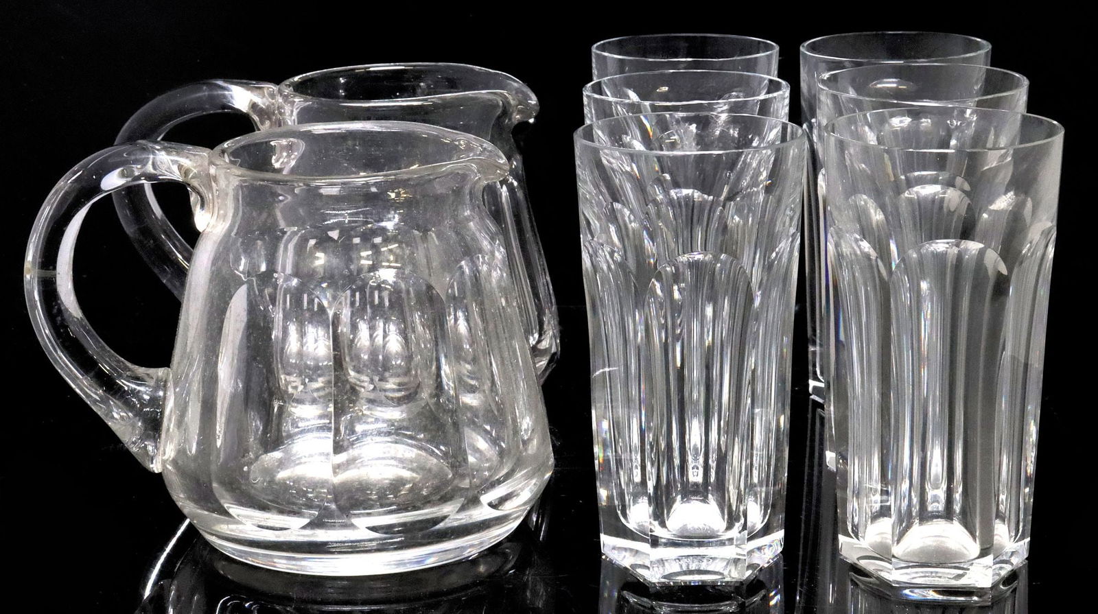 (8) BACCARAT 'HARCOURT-VERSAILLES' CUT CRYSTAL HIGHBALL GLASSES & PITCHERS (1 of 3)