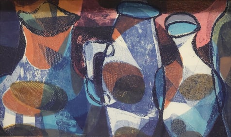 JOE ZIRBES MID-CENTURY MODERN INTAGLIO PRINT 1954