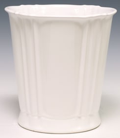 SHERLE WAGNER DESIGNER WHITE CERAMIC WASTE BIN