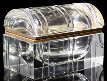 LARGE ITALIAN MURANO CUT-GLASS JEWELRY CASKET