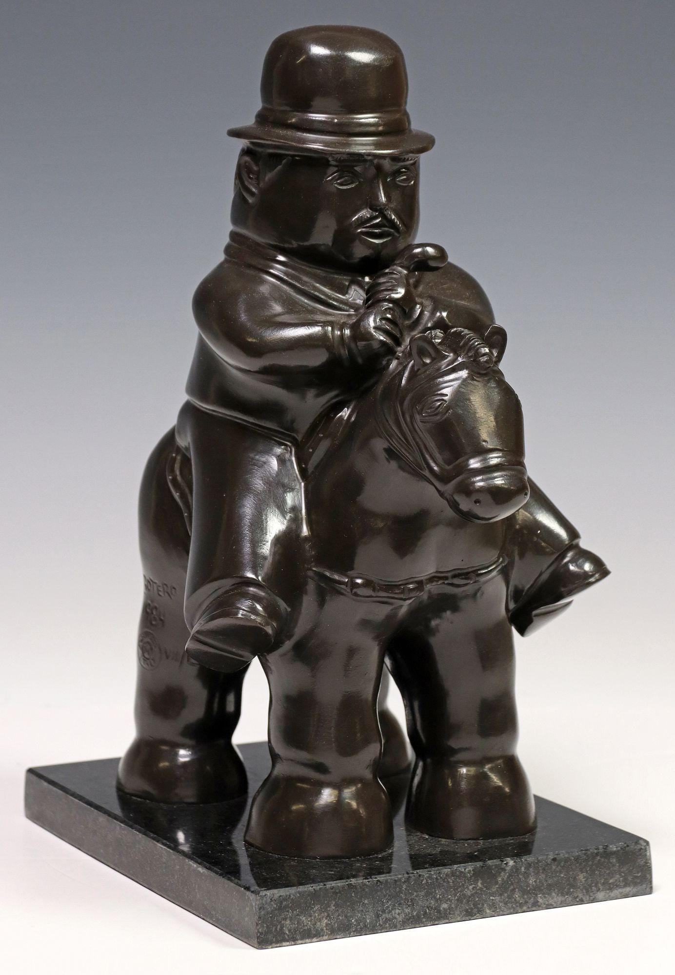 AFTER FERNANDO BOTERO BRONZE SCULPTURE 'MAN ON HORSEBACK' (1 of 6)