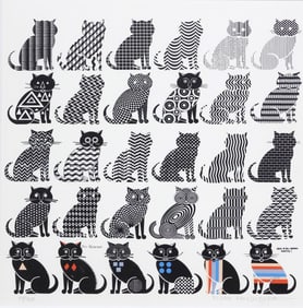 PEDRO FRIEDEBERG (MEXICO, B.1936) SERIGRAPH, 'CATS OF ALL NATIONS: UNITE!'